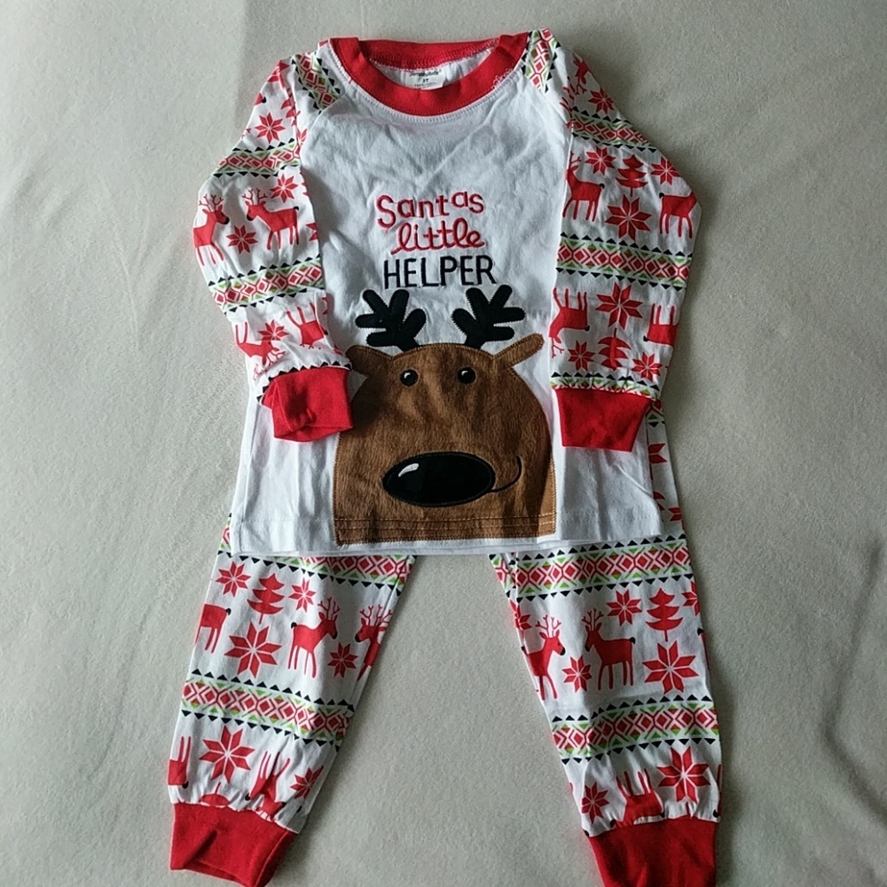 NWOT 3T Santa's Litttle Helper Hokifay PJ Set